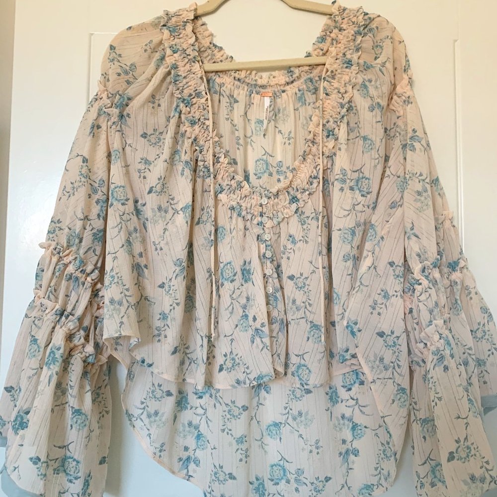Free People Florence Floral Blouse XS NWT